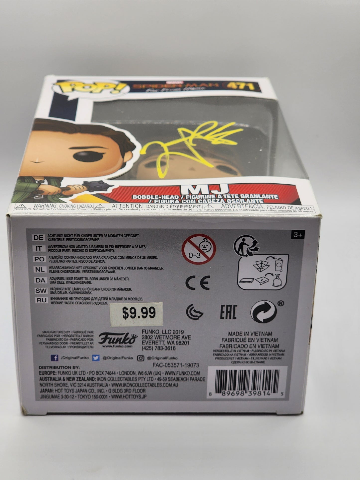 Marvel Spider-Man's Far from Home MJ Signed Funko